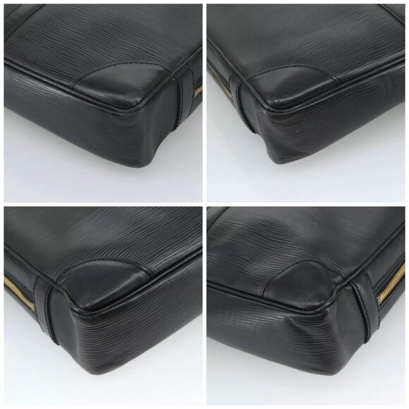 LOUIS VUITTON Epi Porte Documents Voyage Business Bag Black - Picture 14 of 16